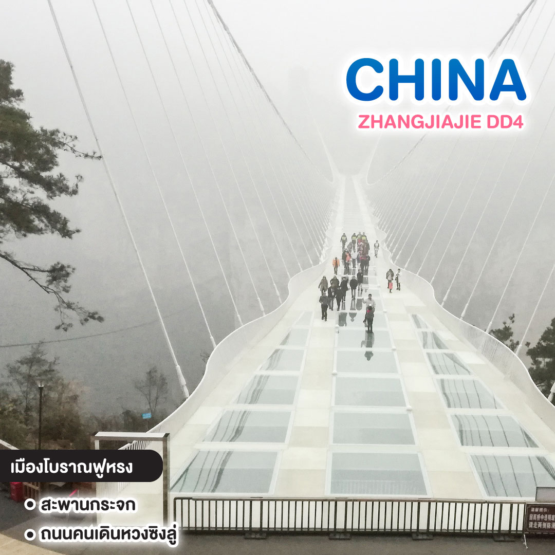 ทัวร์จีน ZHANGJIAJIE DD4 ฉางชา จางเจียเจี้ย สะพานกระจก ฟูหรงเจิ้น